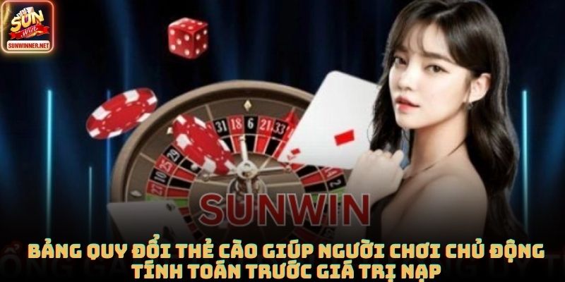 Bảng quy đổi thẻ cào giúp người chơi chủ động tính toán trước giá trị nạp